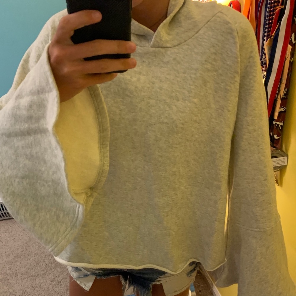 Nordstrom white bell sleeve hoodie
